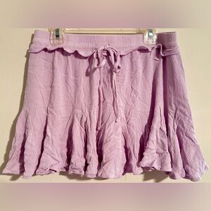 Women’s Blue B Collection Size Medium Purple Flowy Lilac Ruffle Tie Mini SKORT